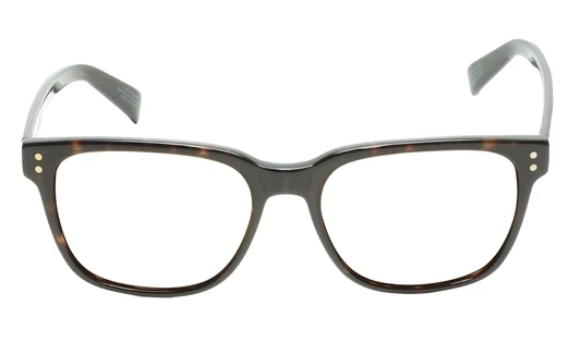 Front View of OTIS Test of Time X Designer Reading Eye Glasses with Custom Cut Powered Lenses in Eco Havana Tortoise Unisex Square Full Rim Acetate 55 mm