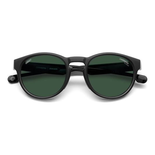 Top View of CARRERA CADUC 12/S-003 Unisex Round Designer Sunglasses Matte Black/Green 51 mm