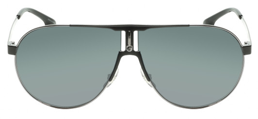 Front View of Carrera CA1005/S-TI7 Unisex Pilot Designer Sunglasses in Silver Black/Grey 58 mm