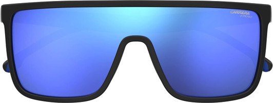 Top View of Carrera CA8060/S-D51 Unisex Shield Designer Sunglasses in Black/Blue Mirror 58mm