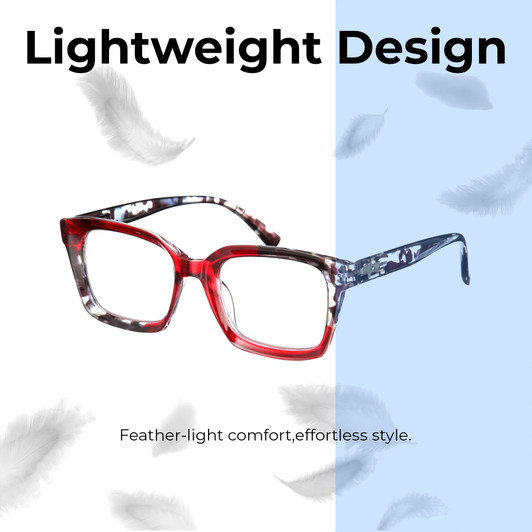 Lightweight Construction Illustration of Elton John Remix 2 Designer Progressive Lens Prescription Rx Eyeglasses in Ruby Red Marble Black White Unisex Round Full Rim Acetate 49 mm
