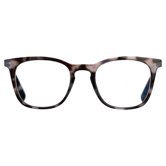 Front View of Elton John Single 2 Designer Reading Eye Glasses with Custom Cut Powered Lenses in Tortoise Havana Brown Unisex Square Full Rim Acetate 45 mm