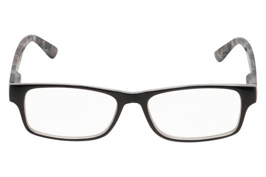 Front View of Perry Ellis PEBX44 Designer Single Vision Prescription Rx Eyeglasses in Gloss Black Marble Unisex Rectangular Full Rim Acetate 50 mm