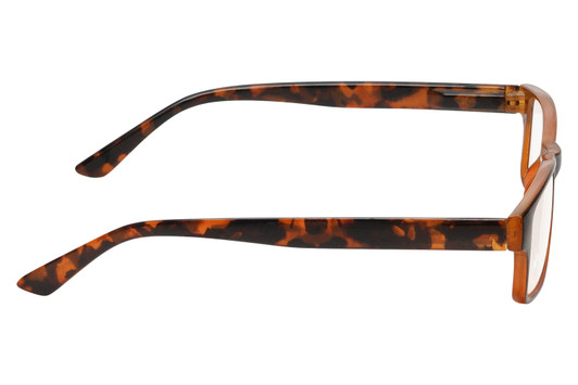 Side View of Perry Ellis PEBX44 Designer Blue Light Blocking Eyeglasses in Gloss Brown Marble Unisex Rectangular Full Rim Acetate 50 mm