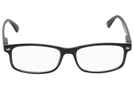Front View of Perry Ellis PEBX54 Designer Reading Eye Glasses with Custom Cut Powered Lenses in Gloss Black Marble Unisex Rectangular Full Rim Acetate 53 mm