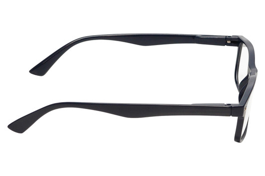 Side View of Perry Ellis PEBX54 Designer Reading Eye Glasses with Custom Cut Powered Lenses in Gloss Navy Blue Marble Unisex Rectangular Full Rim Acetate 53 mm