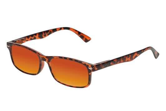 Profile View of Perry Ellis PEBX54 Designer Polarized Sunglasses with Custom Cut Red Mirror Lenses in Gloss Tortoise Havana Marble Unisex Rectangular Full Rim Acetate 53 mm