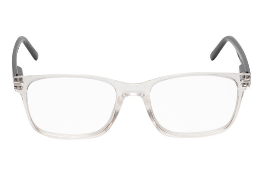 Front View of Perry Ellis PEBX55 Unisex Square Full Rim Designer Reading Glasses in Gloss Crystal Clear Marble 52mm
