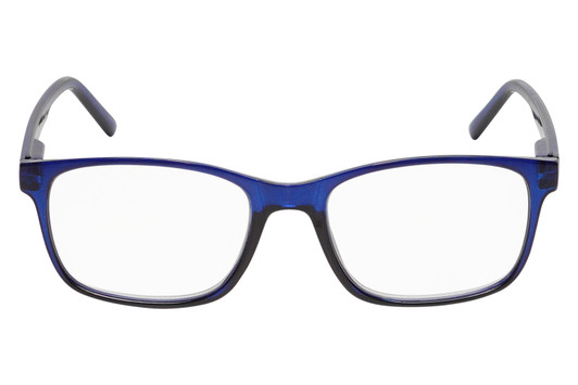 Front View of Perry Ellis PEBX55 Designer Bi-Focal Prescription Rx Eyeglasses in Gloss Navy Blue Marble Unisex Square Full Rim Acetate 52 mm