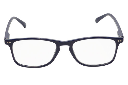 Front View of Perry Ellis PEBX57 Designer Progressive Lens Prescription Rx Eyeglasses in Gloss Navy Blue Marble Unisex Panthos Full Rim Acetate 50 mm