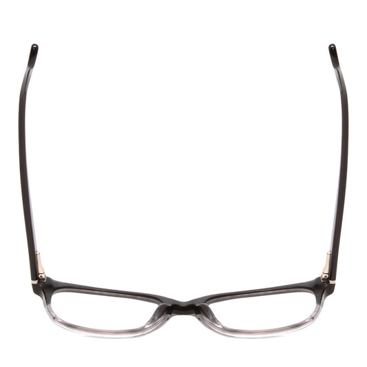 Top View of Ernest Hemingway H4819 Designer Reading Eye Glasses with Custom Cut Powered Lenses in Black Clear Grey Gradient Ladies Cateye Full Rim Acetate 52 mm