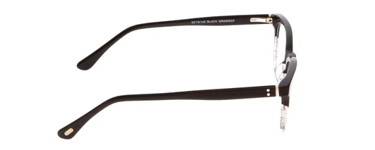 Side View of Ernest Hemingway H4819 Designer Single Vision Prescription Rx Eyeglasses in Black Clear Grey Gradient Ladies Cateye Full Rim Acetate 52 mm