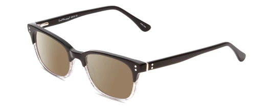 Profile View of Ernest Hemingway H4819 Designer Polarized Sunglasses with Custom Cut Amber Brown Lenses in Black Clear Grey Gradient Ladies Cateye Full Rim Acetate 52 mm