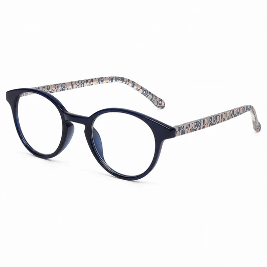 ELLE EL15557R glasses in Crystal Navy Blue / Modern Art Pink