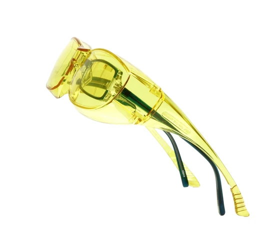 Medspex 6000 Yellow Fit Over Safety Glasses Fitover Prescription Eyewear, Migraine Glasses Light Sensitivity Glasses Women Men Outdoor Indoor Blue Light Blocker Over Glasses Eye Protection image 3