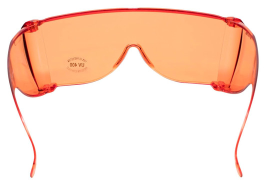 Medspex 3000 Orange Large Fit Over Safety Glasses Fitover Prescription Eyewear, Migraine Glasses Light Sensitivity Glasses Women Men Outdoor Indoor Blue Light Blocker Over Glasses Eye Protection image 2