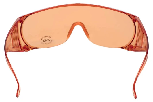 Medspex 1003 Orange Fit Over Safety Glasses Fitover Prescription Eyewear, Migraine Glasses Light Sensitivity Glasses Women Men Outdoor Indoor Blue Light Blocker Over Glasses Eye Protection image 2