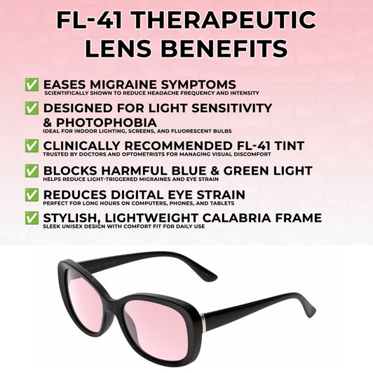 Medspex Calabria SOPHIA Gloss Black FL-41 Rose Color Therapy Reading Glasses image 2