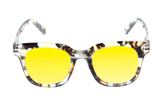 Medspex R785 Shiny Blue Quartz/Brown Black Gold Yellow Color Therapy Reading Glasses