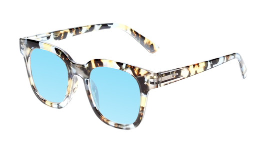 Medspex R785 Shiny Blue Quartz/Brown Black Baby Blue Color Therapy Reading Glasses