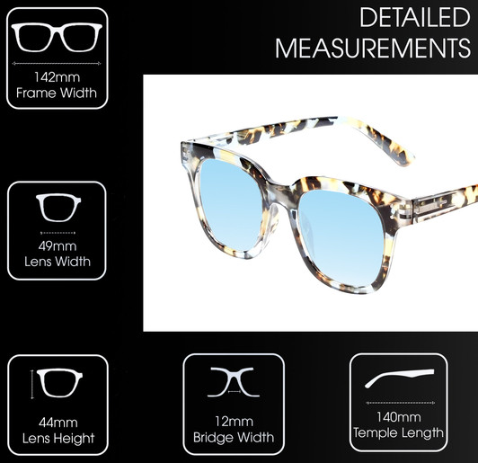 Medspex R785 Shiny Blue Quartz/Brown Black Baby Blue Color Therapy Reading Glasses