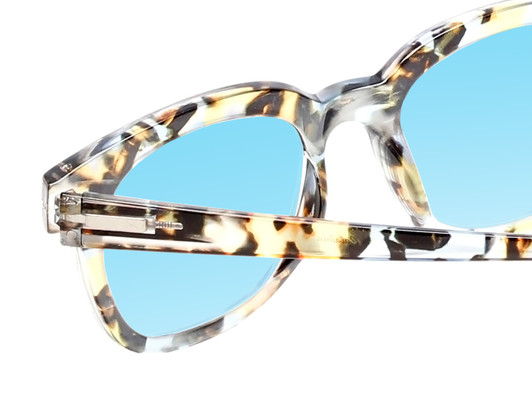 Medspex R785 Shiny Blue Quartz/Brown Black Baby Blue Color Therapy Reading Glasses