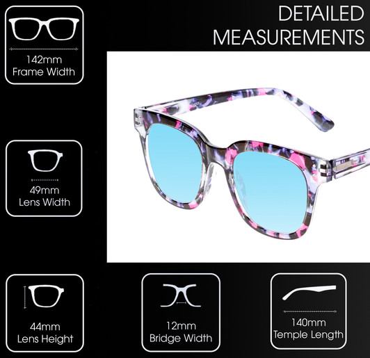 Medspex R785 Shiny Pink Quartz/Blue Black Baby Blue Color Therapy Reading Glasses