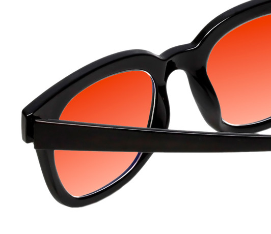 Medspex R785 Gloss Black Amber Orange Color Therapy Reading Glasses