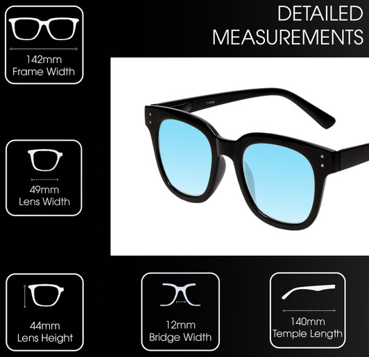 Medspex R785 Gloss Black Baby Blue Color Therapy Reading Glasses