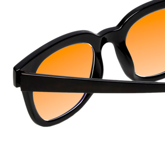 Medspex R785 Gloss Black Light Orange Color Therapy Reading Glasses