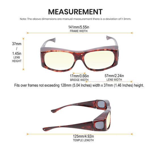 Medspex Fl012 Amber Brown Tortoise Havana Crystal (Fl012) Yellow Color Therapy Reading Glasses