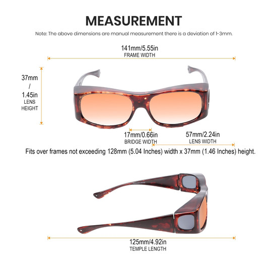 Medspex Fl012 Tortoise Havana FL-41 Rose Color Therapy Reading Glasses