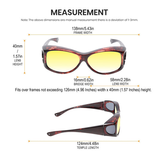 Medspex Fl010 Tortoise Havana Light Golden Yellow Color Therapy Reading Glasses