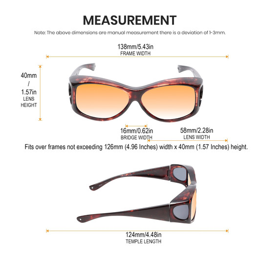 Medspex Fl010 Tortoise Havana Orange Color Therapy Reading Glasses