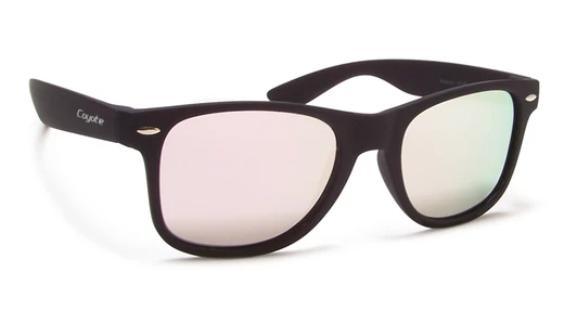 Coyote P-60 Polarized Sunglasses, Matte Black / Rose Mirror