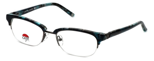 Silver Dollar Designer Eyeglasses Café 3194 in Teal Marble 52mm :: Custom Left & Right Lens