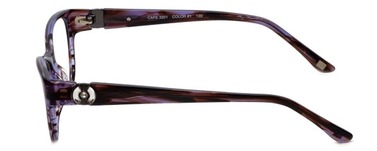 Silver Dollar Designer Eyeglasses Café 3201 in Brown Lilac 53mm :: Custom Left & Right Lens