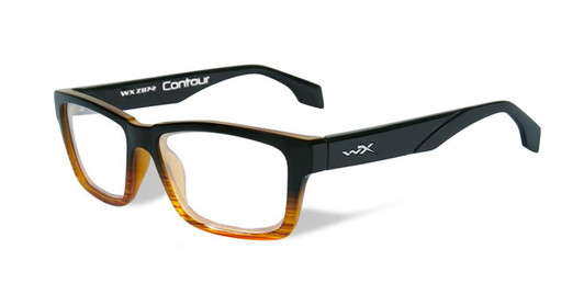 Wiley-X Contour Optical Eyeglass Collection in Gloss-Black-Brown-Stripe (WSCON05) :: Rx Single Vision