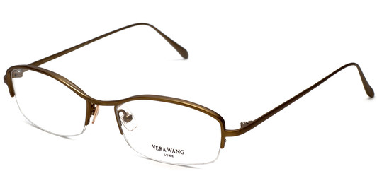 Vera Wang Semi-Rimless Metal Designer Reading Glasses Catherine 2 Gold-Bronze 52