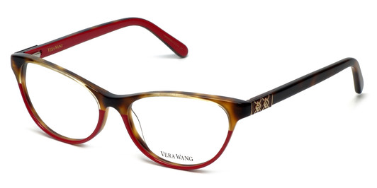 Vera Wang Designer Eyeglasses V360 in Coral-Tortoise 53mm :: Rx Single Vision