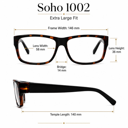 Soho Designer Eyeglasses 1002 in Demi Black :: Rx Bi-Focal