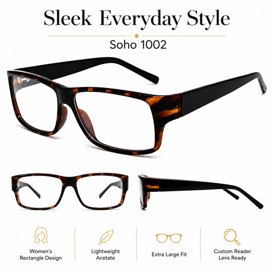 Soho Designer Eyeglasses 1002 in Demi Black :: Rx Bi-Focal