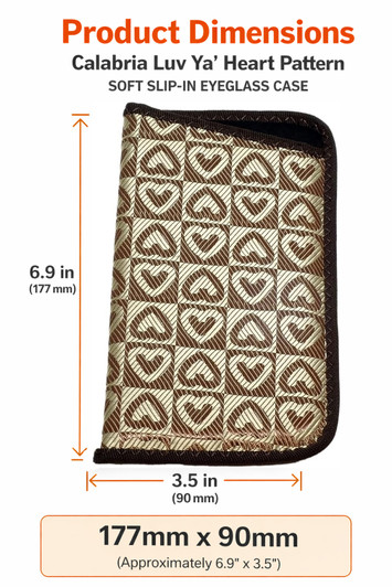 Luv Ya Hearts Large Slip-in Soft Eyeglass Case 6.5"x 3.5"Inch in 5 Color Choices