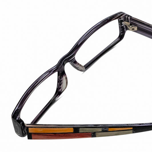 Calabria 855 Authentic Stained Wood Inlay Designer Reading Glasses w/ Hard Case