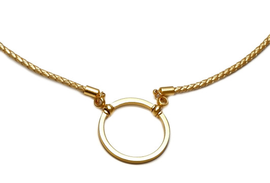 LA LOOP 587GD Designer Eyeglass Necklace Braided Gold Chain Loop Retainer Lanyard