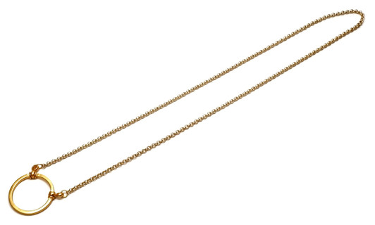 LA LOOP 805SG Designer Eyeglass Necklace 25" inch Loop: 30mm 14K Satin Gold Plate