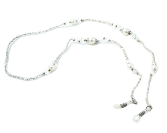 Calabria Authentic Painted Bead&Crystal Fashion Eyeglass Chain Brown,Black,Blue