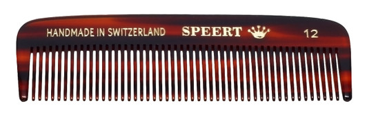 Speert Handmade Authentic Swiss European Comb #12 3.6 Inch Havana Tortoise Brown