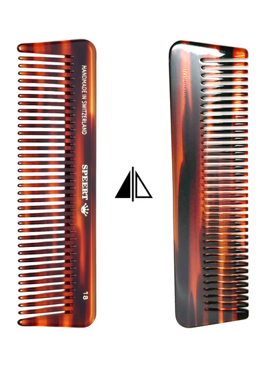 Speert Handmade Swiss European Comb Style #18 5 Inch Havana Tortoise Brown Gold