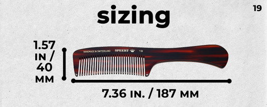 Speert Handmade Swiss European Comb Style #19 7.38"Inches Havana Brown Tortoise